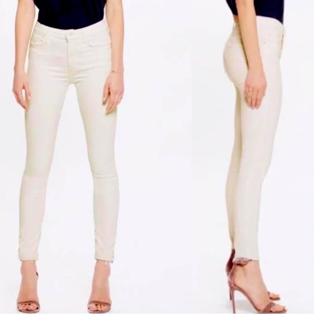 Mother Looker Cream For The Day Cropped Jeans. NWOT. SZ 28
